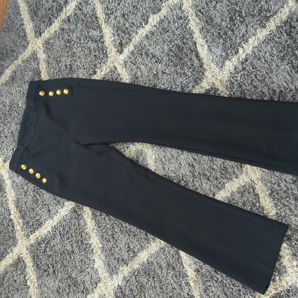 GAP Women's Trouser Boot Cut Dress Pants Sailor Captain Gold Button Size 8 - Picture 4 of 9